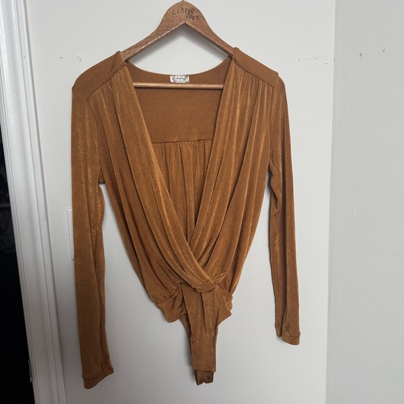 Free people X REVOLVE Turnt Bodysuit in Honey Ginger S - Picture 5 of 7